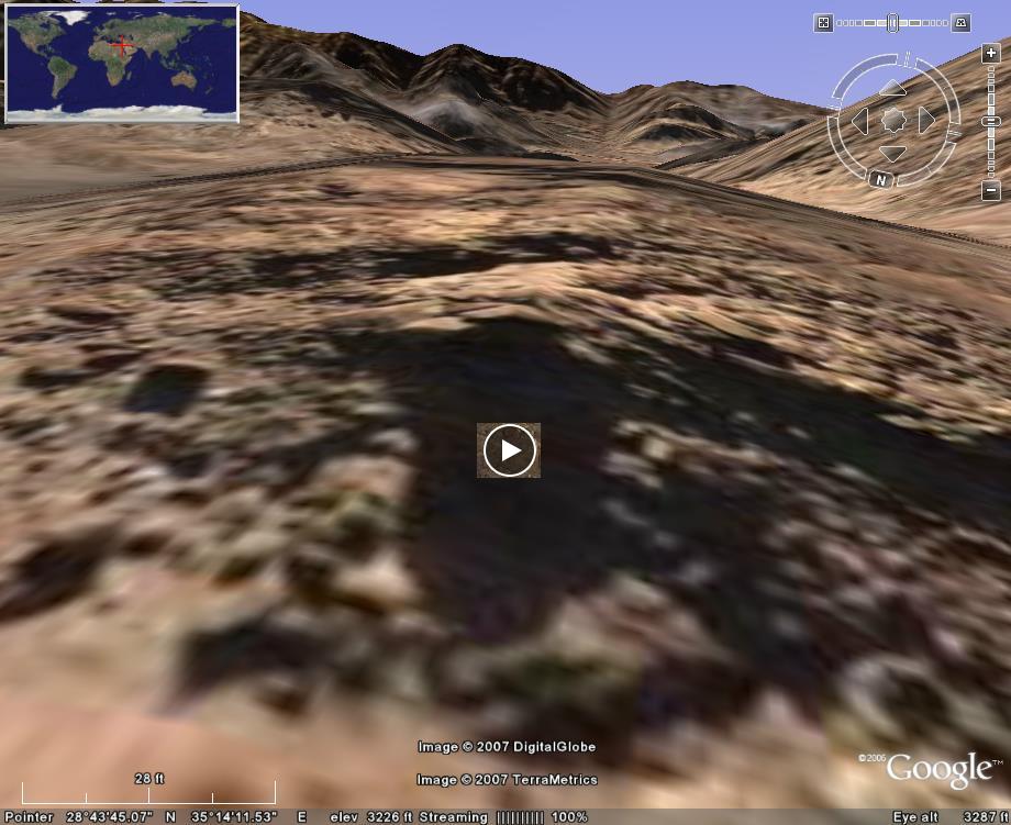 Mooseksen kivi GoogleEarth-satellittikuvasta