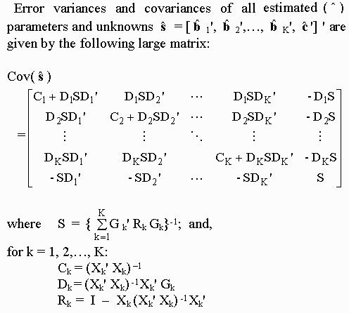 Lange's covariances